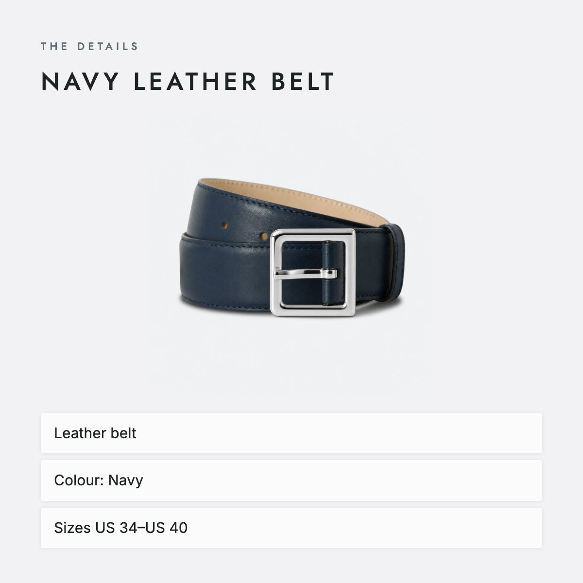Navy Leather Belt, photo 4