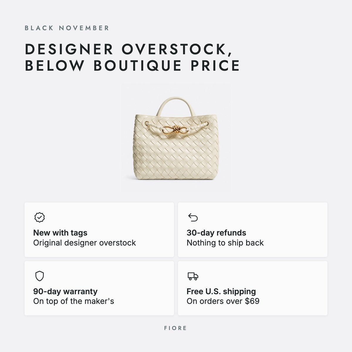 Ivory Woven Leather Top-Handle Bag, photo 5