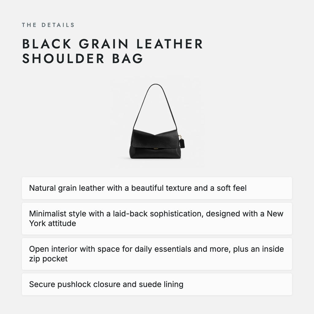 Black Grain Leather Shoulder Bag, photo 4