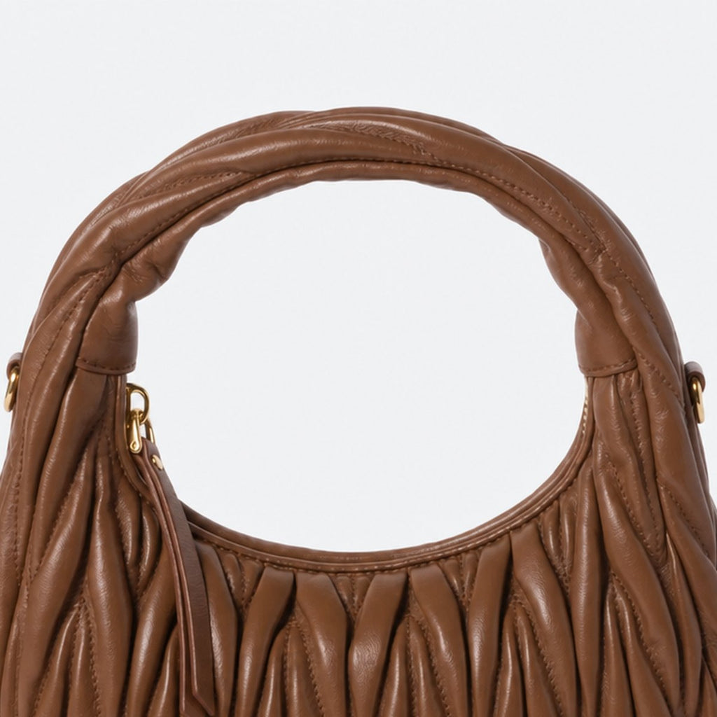 Cognac Quilted Leather Hobo Bag, photo 2