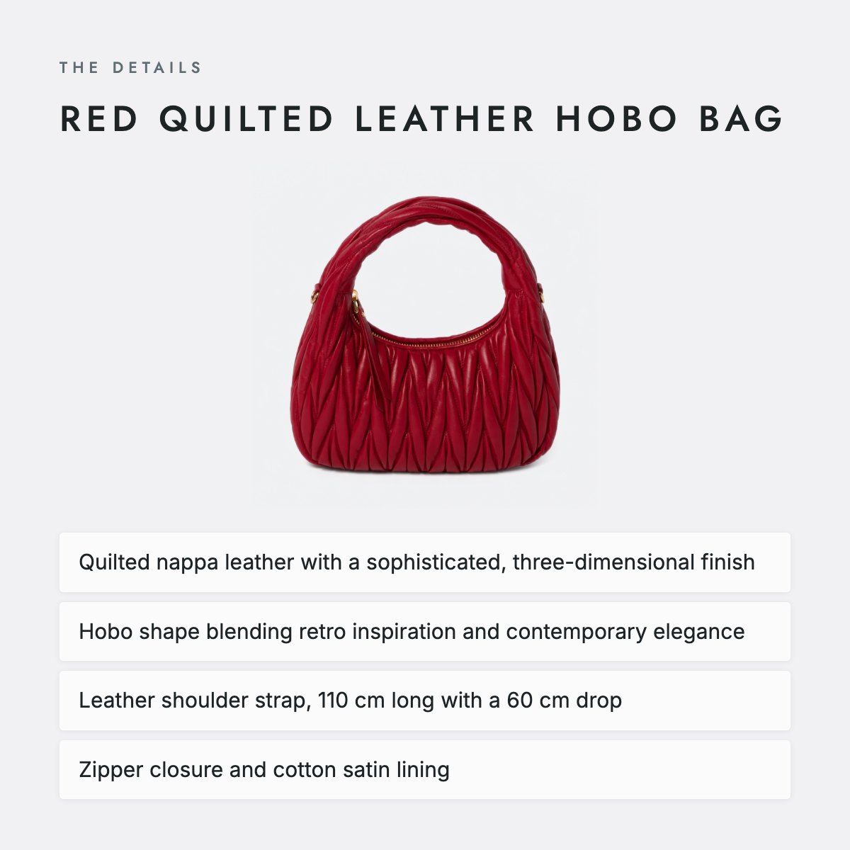 Red Quilted Leather Hobo Bag, photo 4