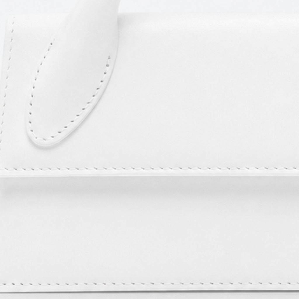 White Leather Elongated Top-Handle Bag, photo 2