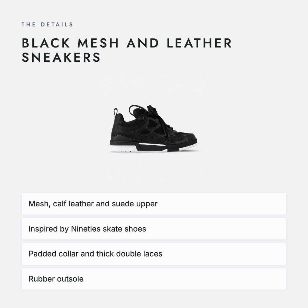 Black Mesh and Leather Sneakers, photo 4
