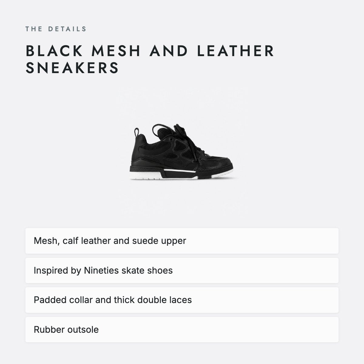 Black Mesh and Leather Sneakers, photo 4