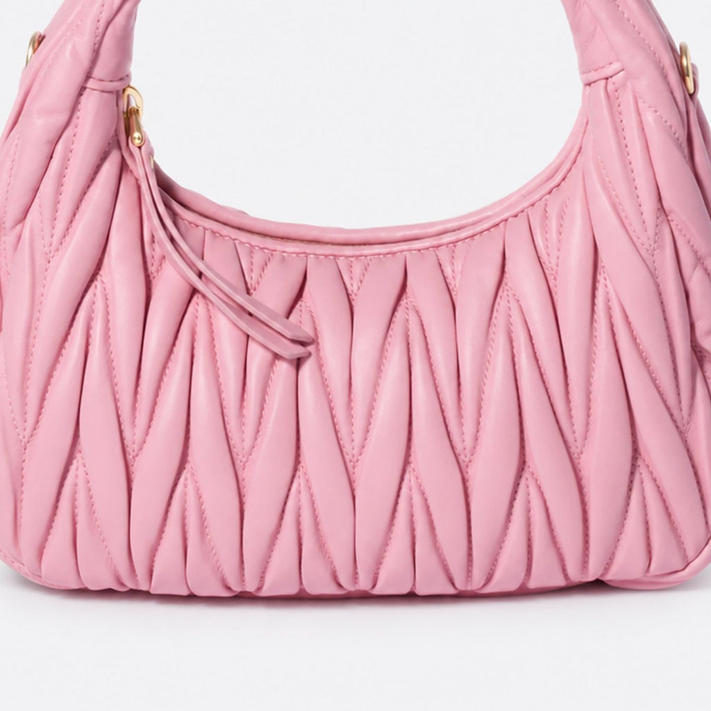 Pink Quilted Leather Hobo Bag, photo 3