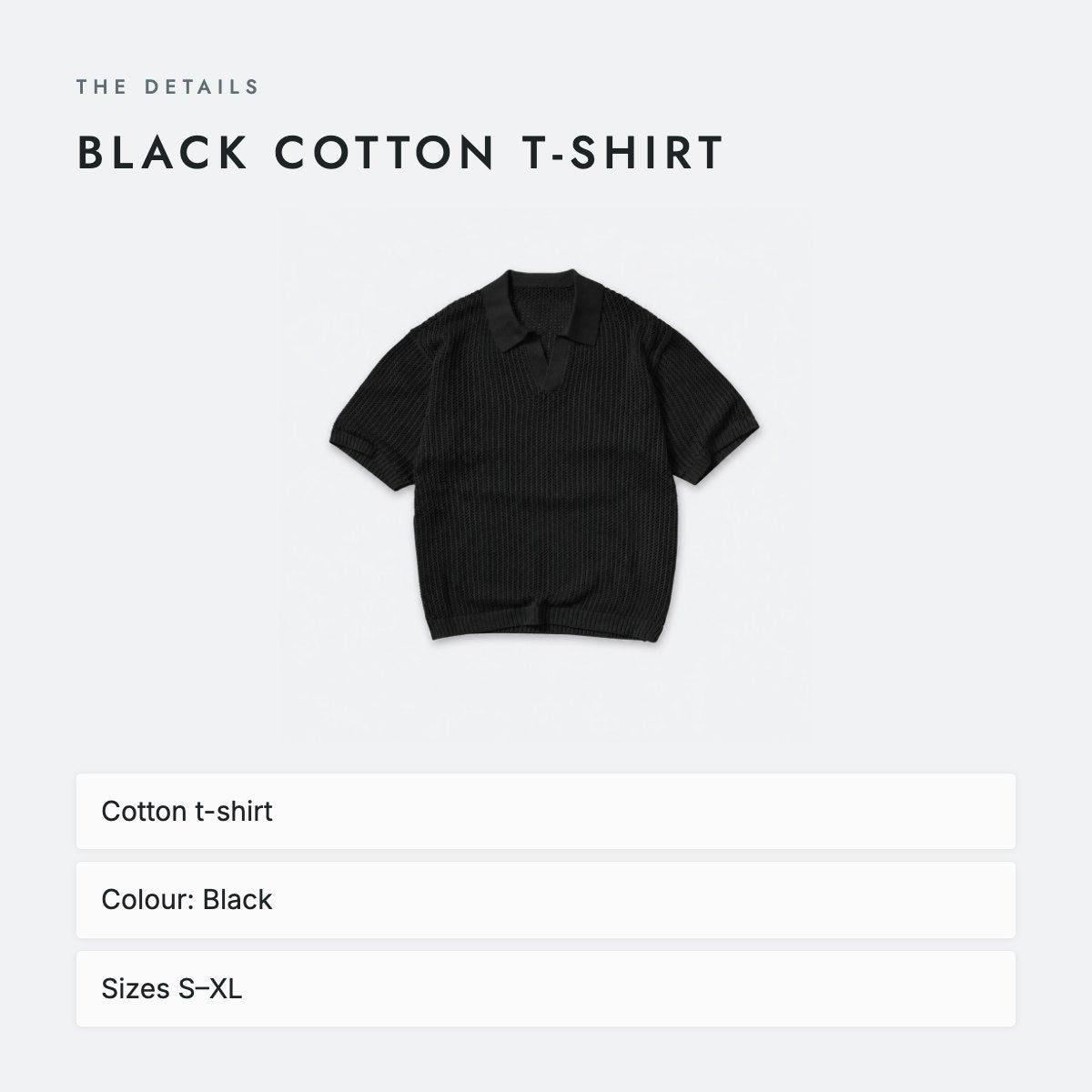 Black Cotton T-Shirt, photo 4