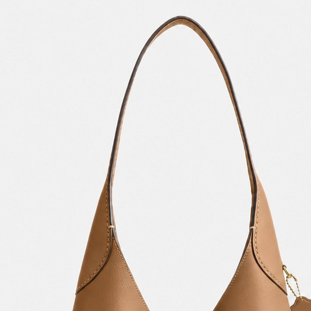 Honey Brown Grain Leather Hobo Shoulder Bag, photo 2