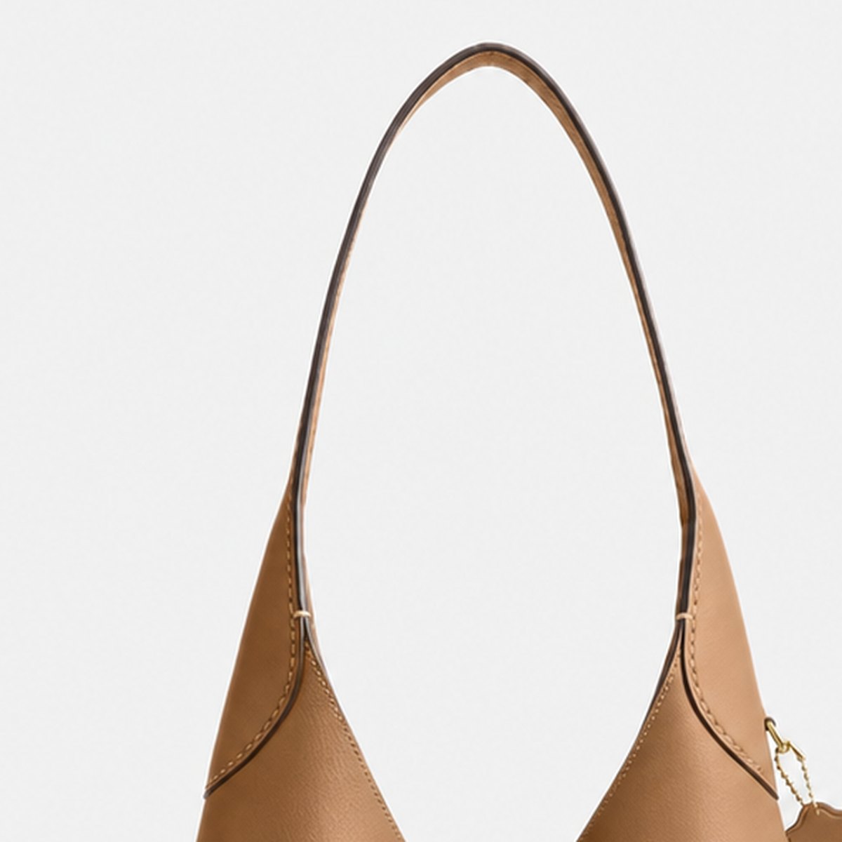 Honey Brown Grain Leather Hobo Shoulder Bag, photo 2