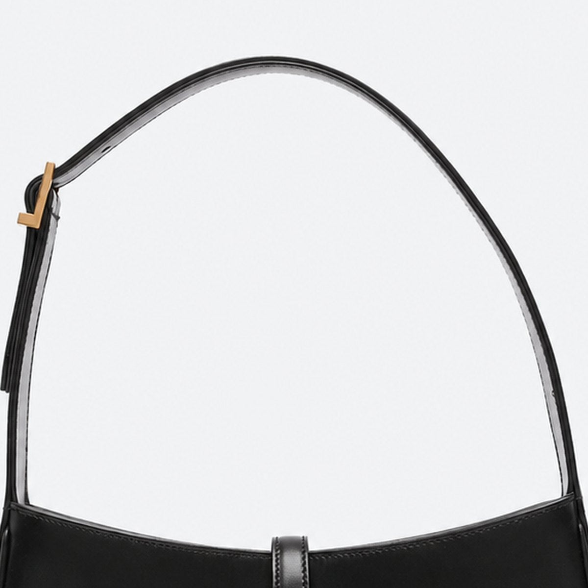 Black Leather Curved Shoulder Bag, photo 2