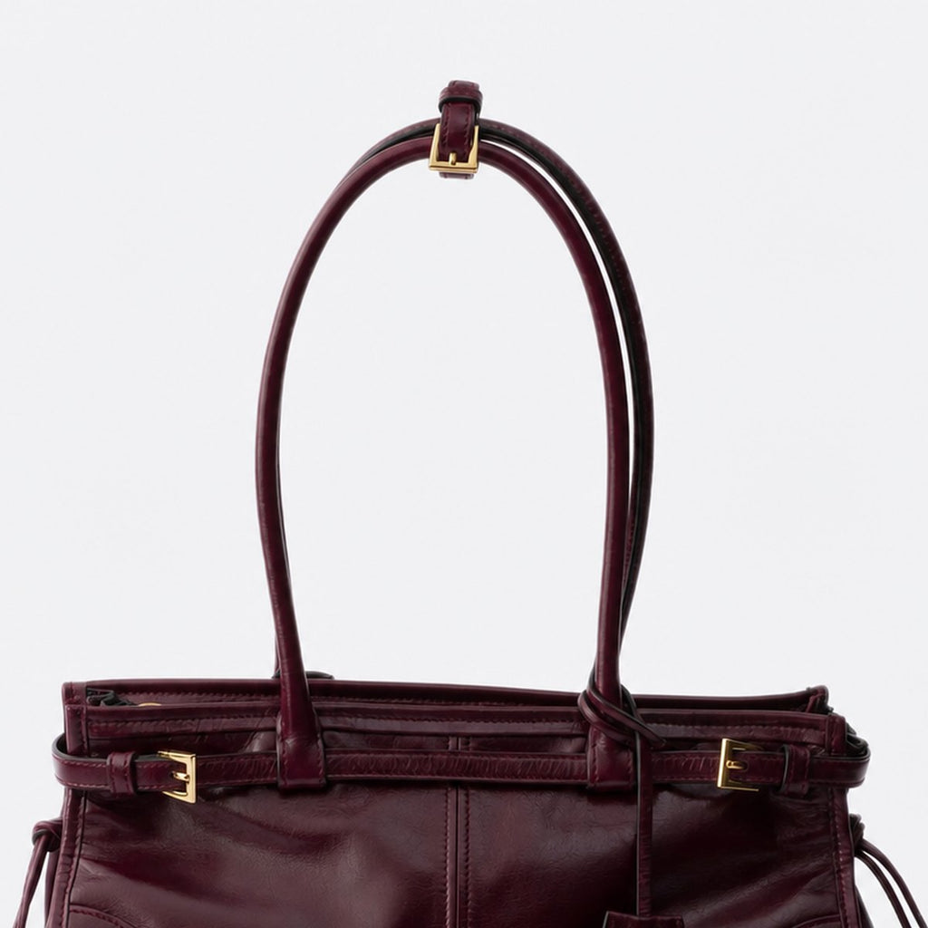 Burgundy Leather Top-Handle Bag, photo 2