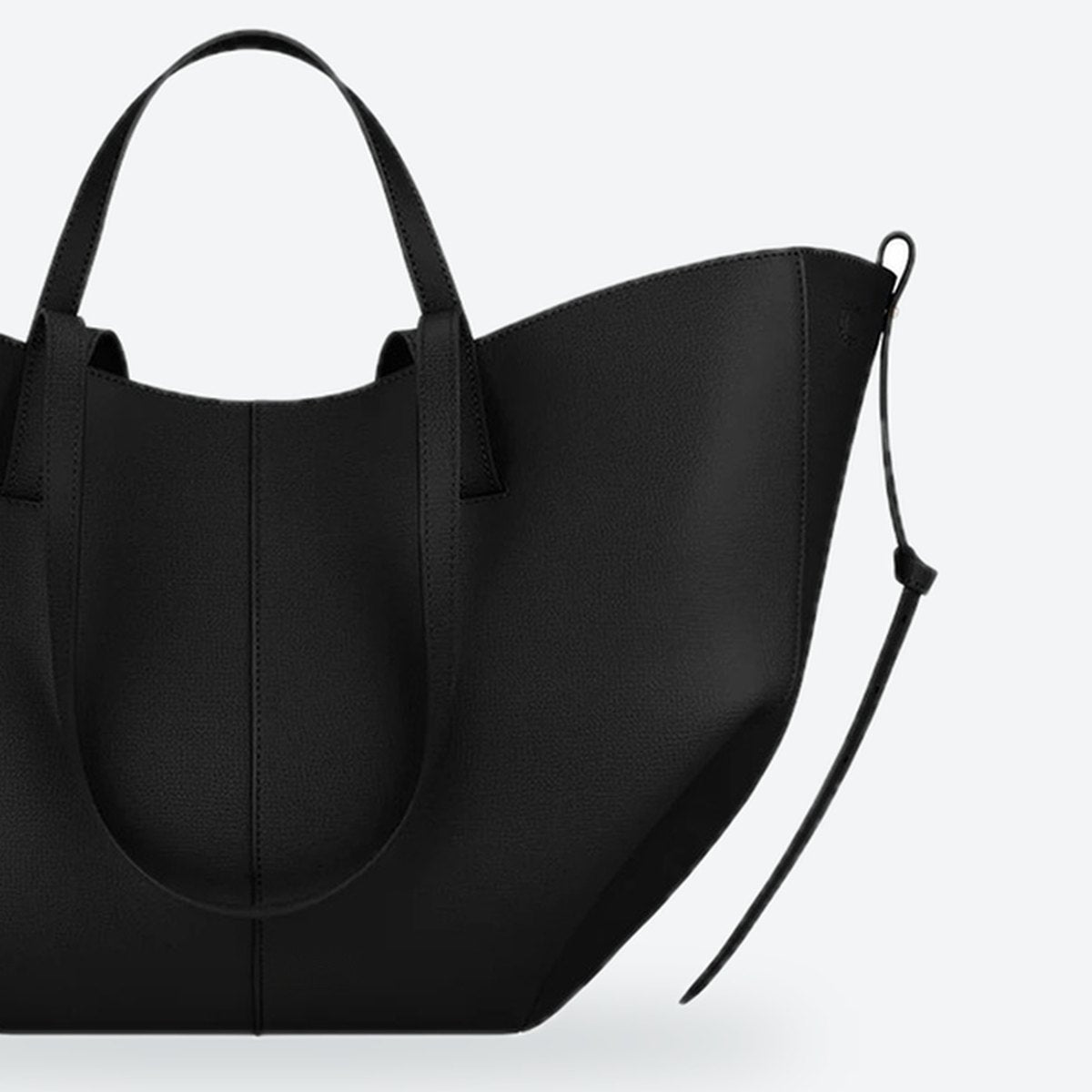 Large Black Textured Leather Tote, photo 3