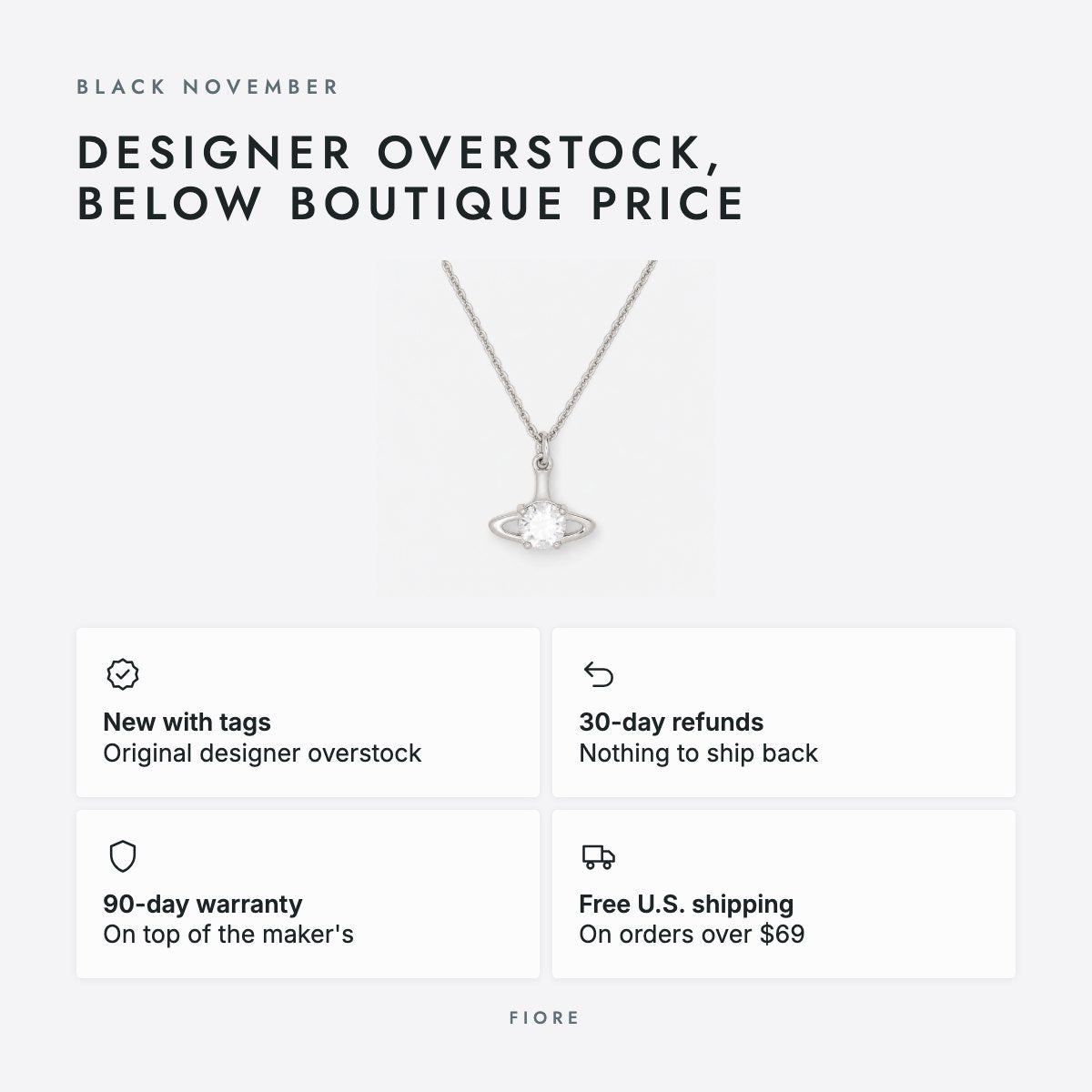 Silver-Tone Pendant Necklace with Clear Stone, photo 5