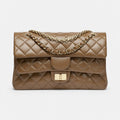 Brown Quilted Lambskin Flap Bag, photo 1