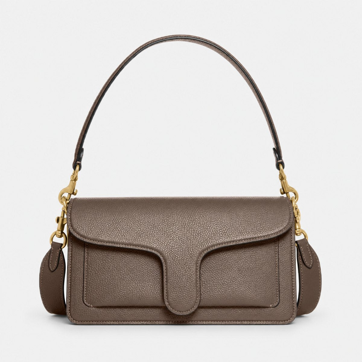 Dark Stone Pebble Leather Shoulder Bag, photo 1