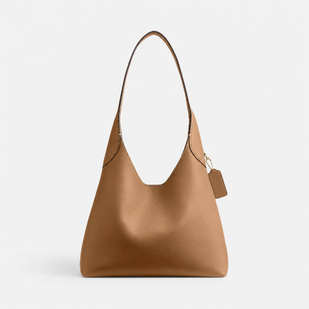 Honey Brown Grain Leather Hobo Shoulder Bag, photo 1