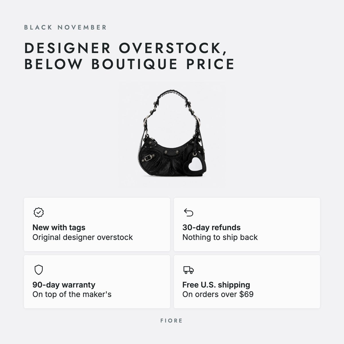 Black Studded Leather XS Shoulder Bag, photo 5