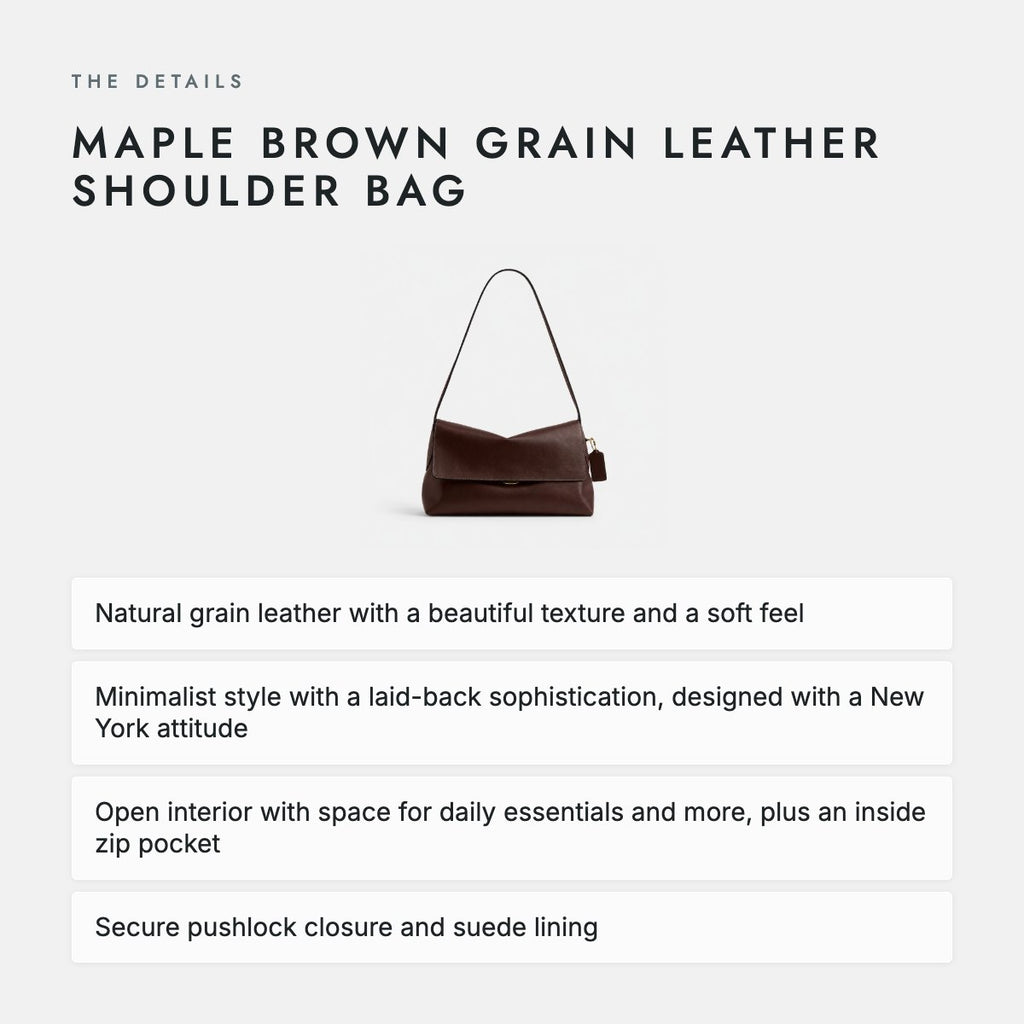 Maple Brown Grain Leather Shoulder Bag, photo 4