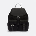 Small Black Nylon Backpack with Buckle Pockets, photo 1