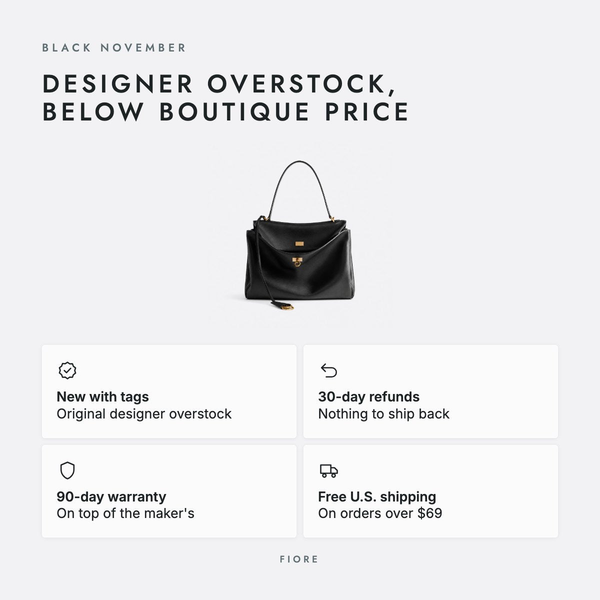 Black Leather Top-Handle Bag, Gold-Tone Hardware, photo 5
