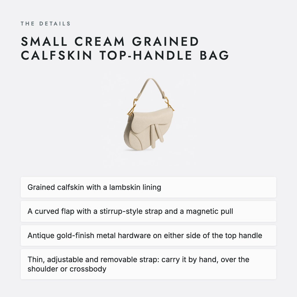 Small Cream Grained Calfskin Top-Handle Bag, photo 4