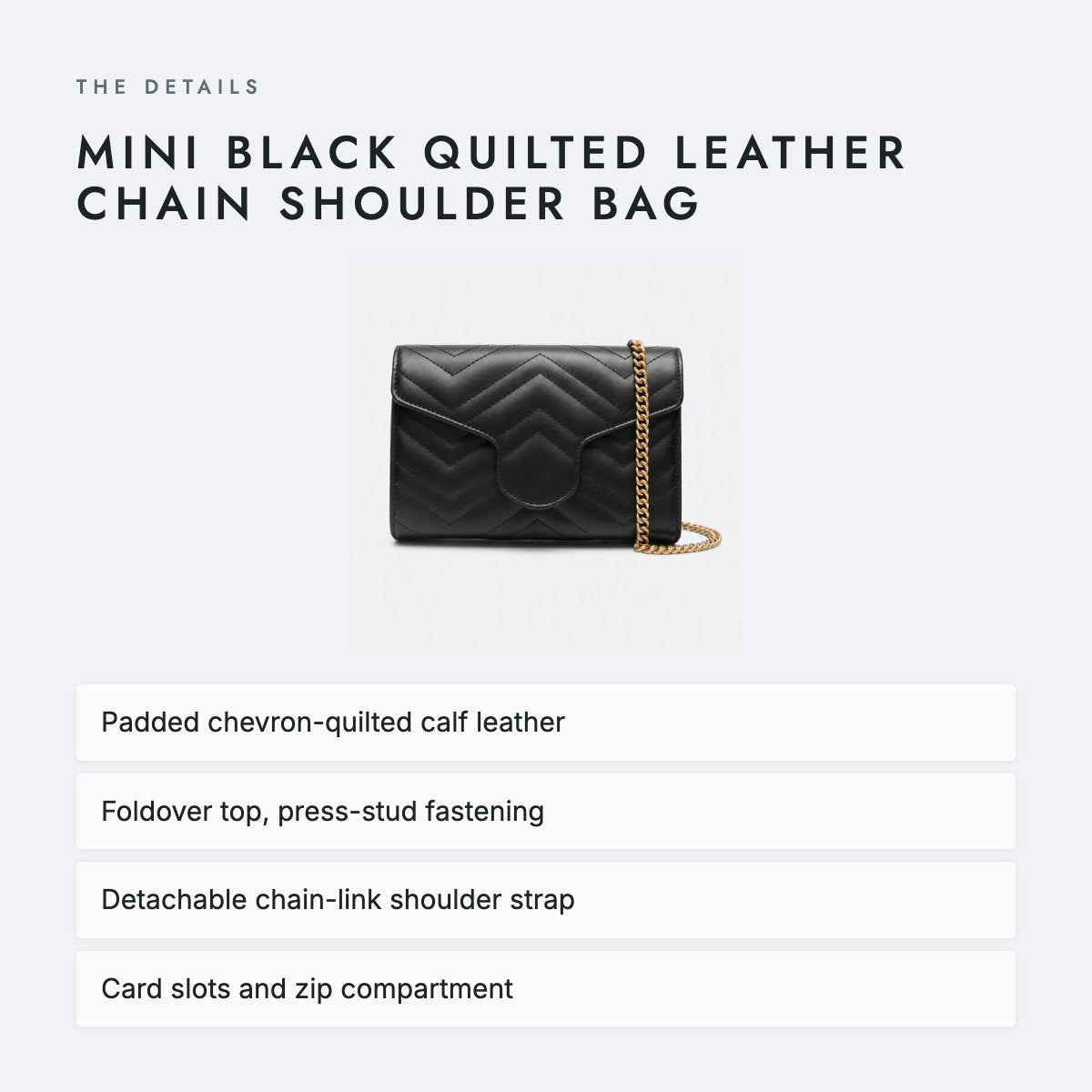 Mini Black Quilted Leather Chain Shoulder Bag, photo 4