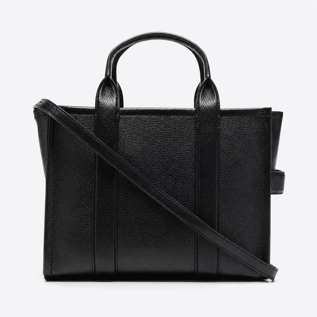 Medium Black Grained Leather Tote Bag, photo 1