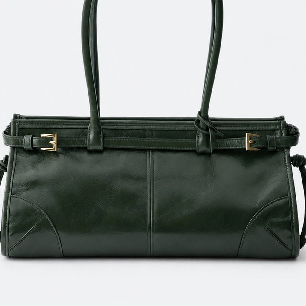 Forest Green Leather Top-Handle Bag, photo 3