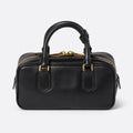 Black Padded Leather Top-Handle Bag, photo 1