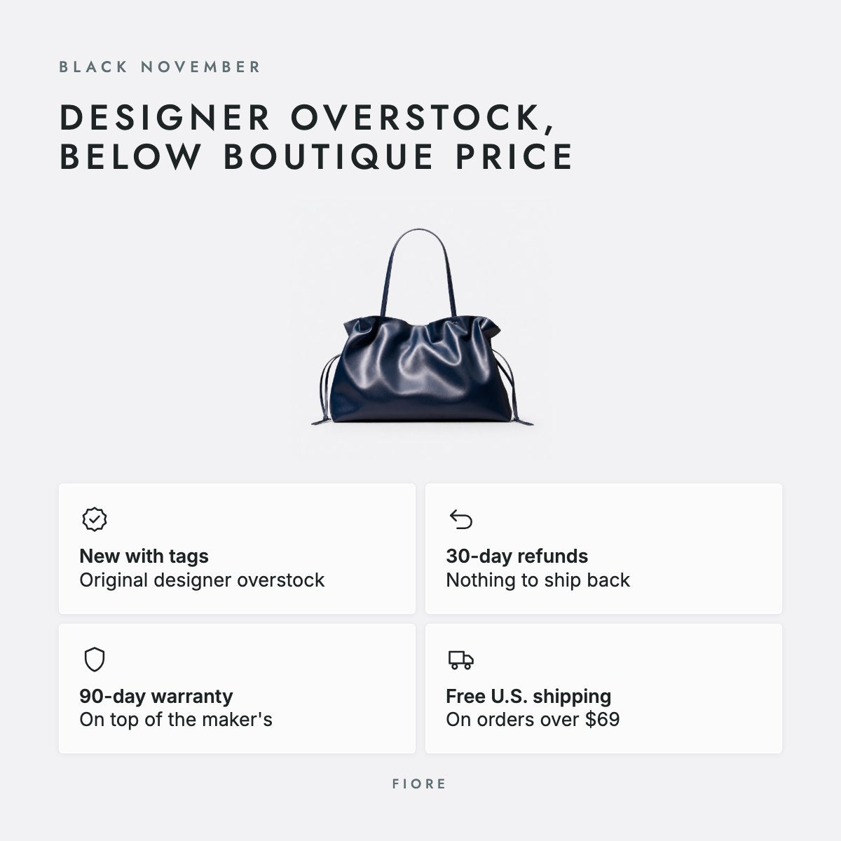 Navy Drawstring Tote Bag, photo 5