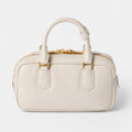 Chalk White Padded Leather Top-Handle Bag, photo 1