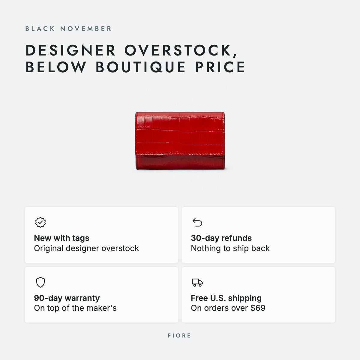 Red Croc-Embossed Leather Flap Wallet, photo 5