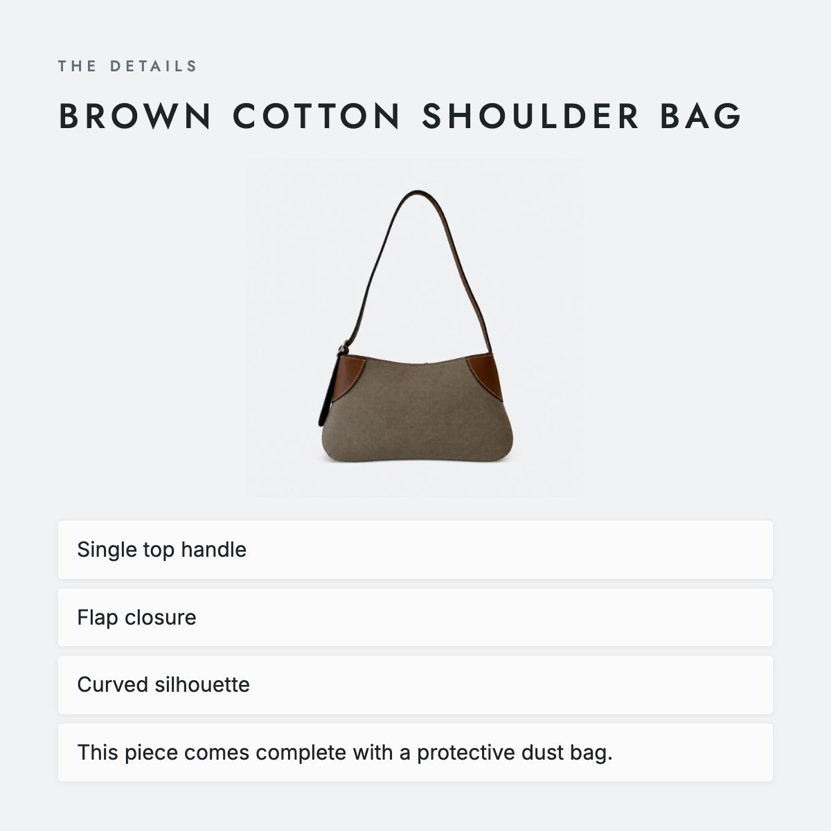 Brown Cotton Shoulder Bag, photo 4