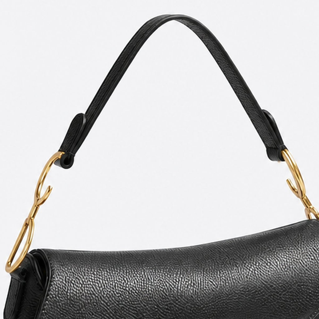 Small Black Grained Calfskin Top-Handle Bag, photo 2
