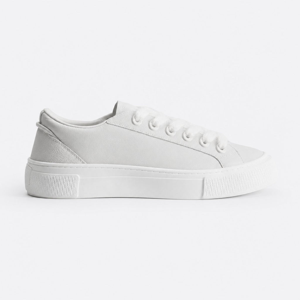 White Leather Low-Top Sneakers, photo 1