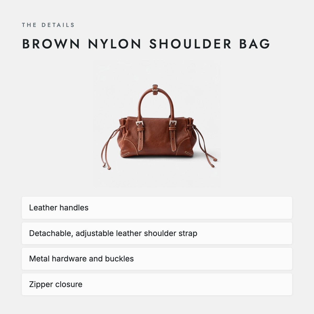 Brown Nylon Shoulder Bag, photo 4