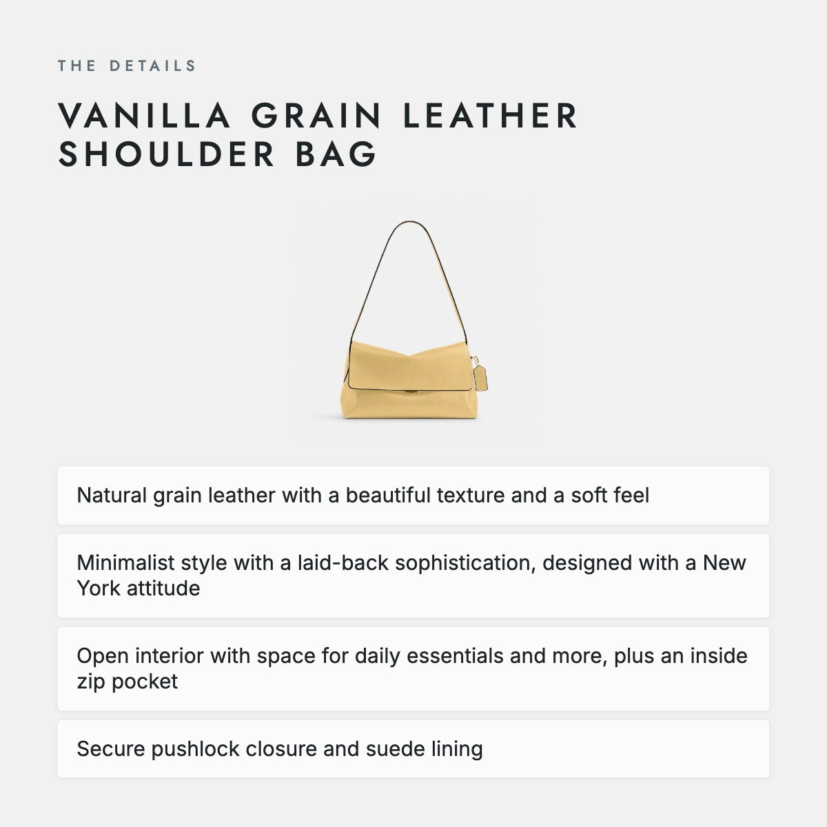Vanilla Grain Leather Shoulder Bag, photo 4