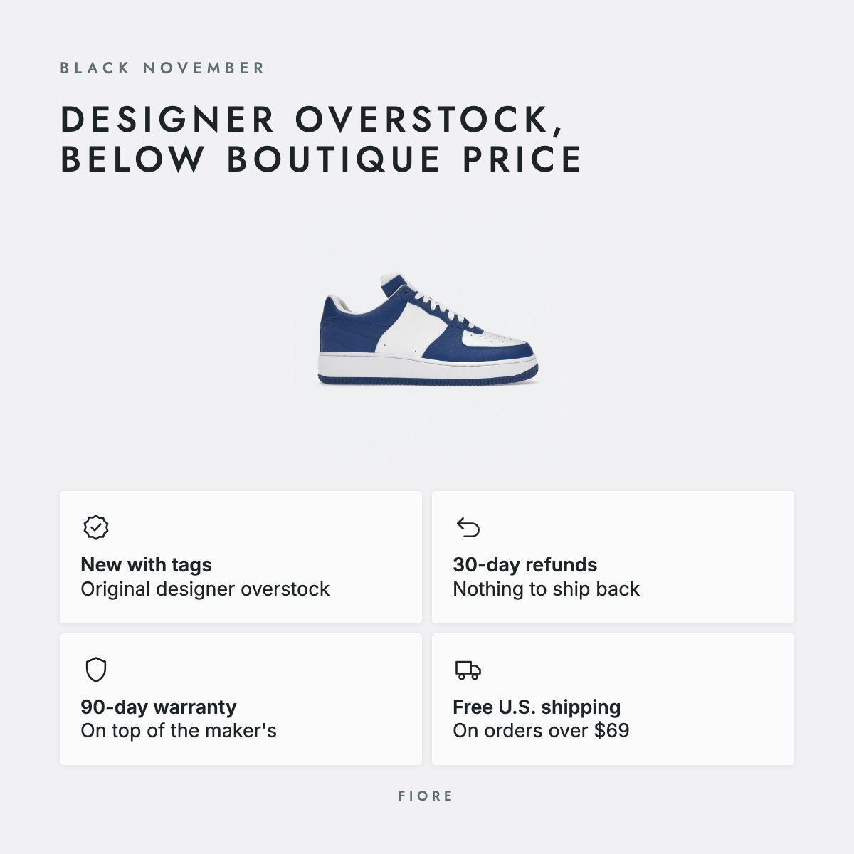 White and Blue Leather Low-Top Sneakers, photo 5