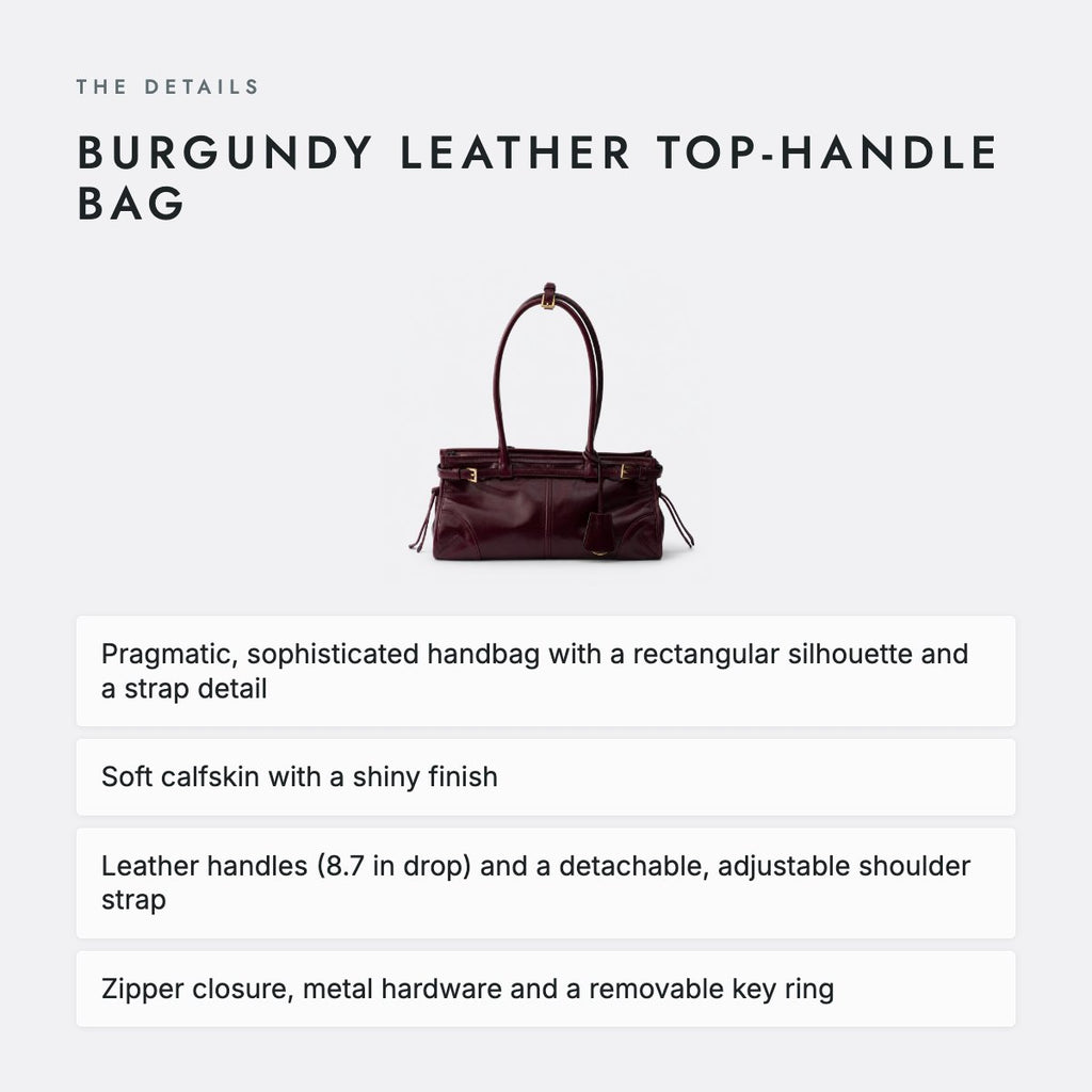 Burgundy Leather Top-Handle Bag, photo 4