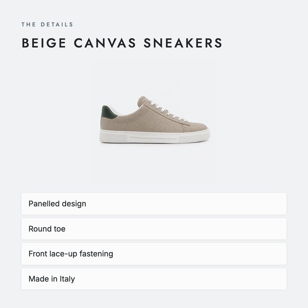 Beige Canvas Sneakers, photo 4