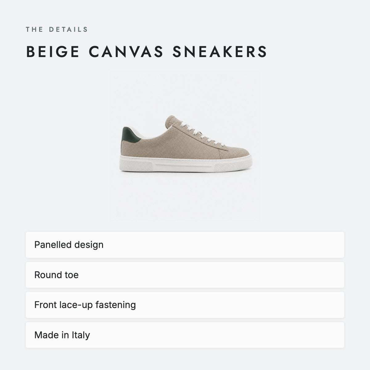 Beige Canvas Sneakers, photo 4