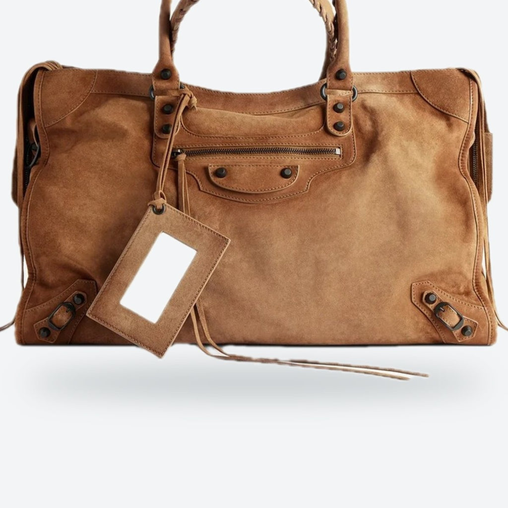 Large Camel Suede Tote, photo 3