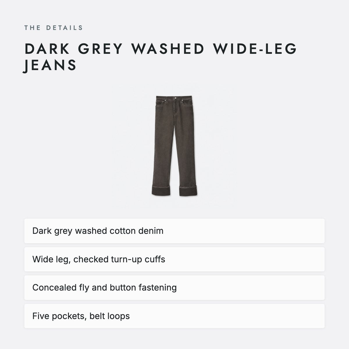 Dark Grey Washed Wide-Leg Jeans, photo 4