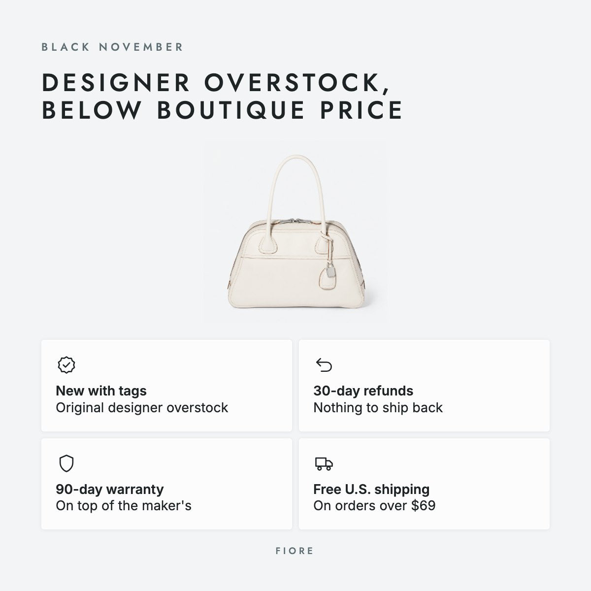 Chalk White Leather Bowling Bag, photo 5