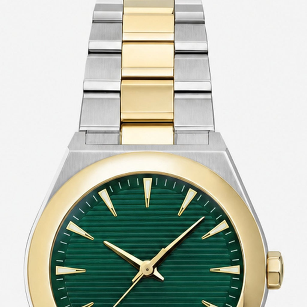 Two-Tone Stainless Steel Watch with Green Dial, photo 2