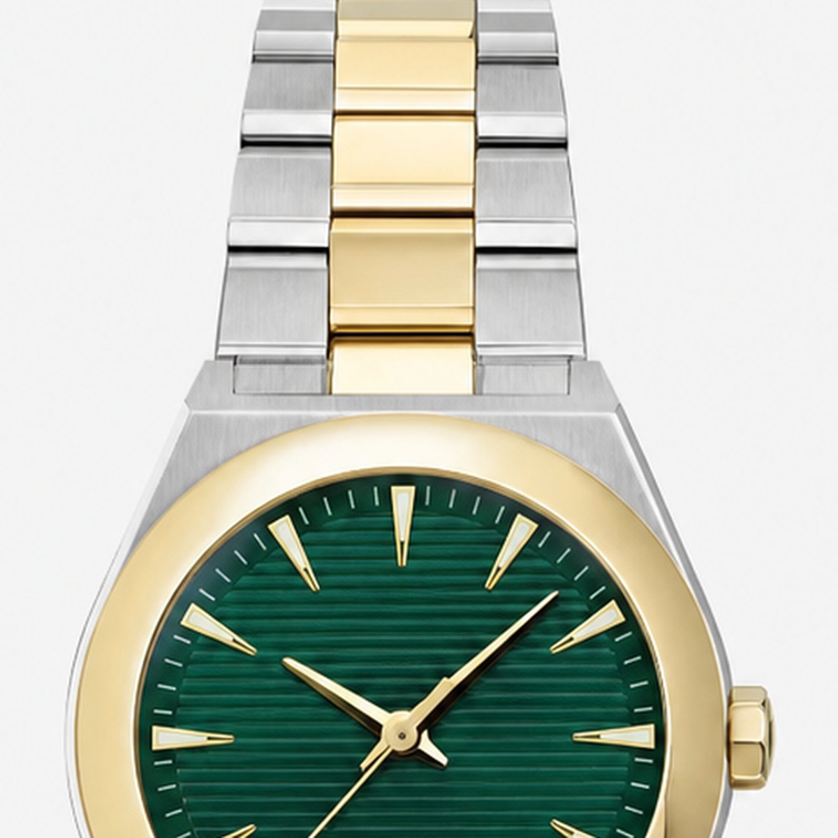 Two-Tone Stainless Steel Watch with Green Dial, photo 2
