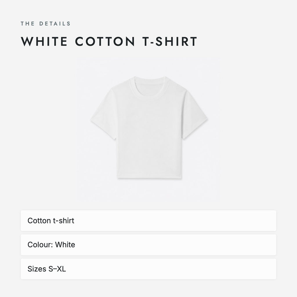 White Cotton T-Shirt, photo 4