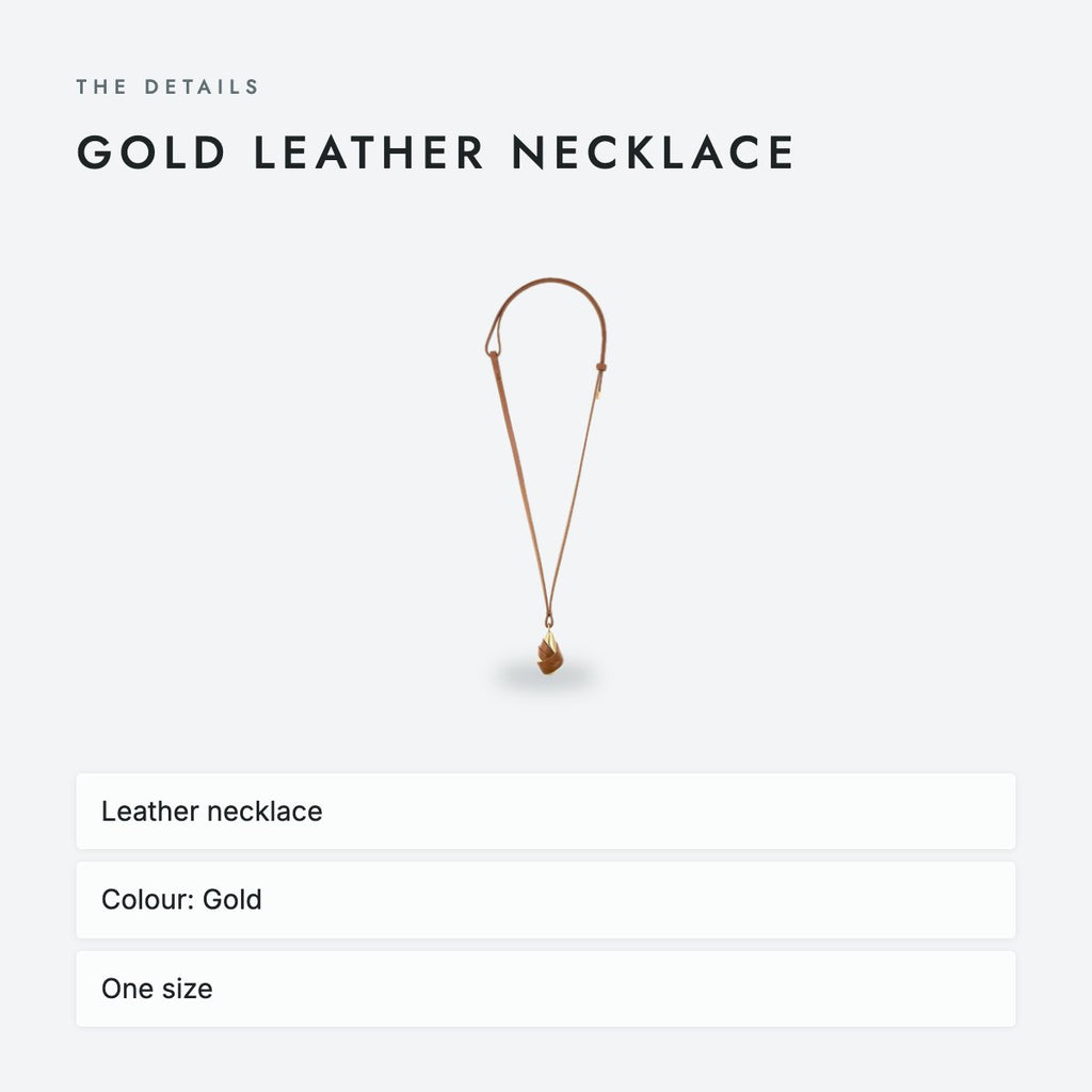 Gold Leather Necklace, photo 4