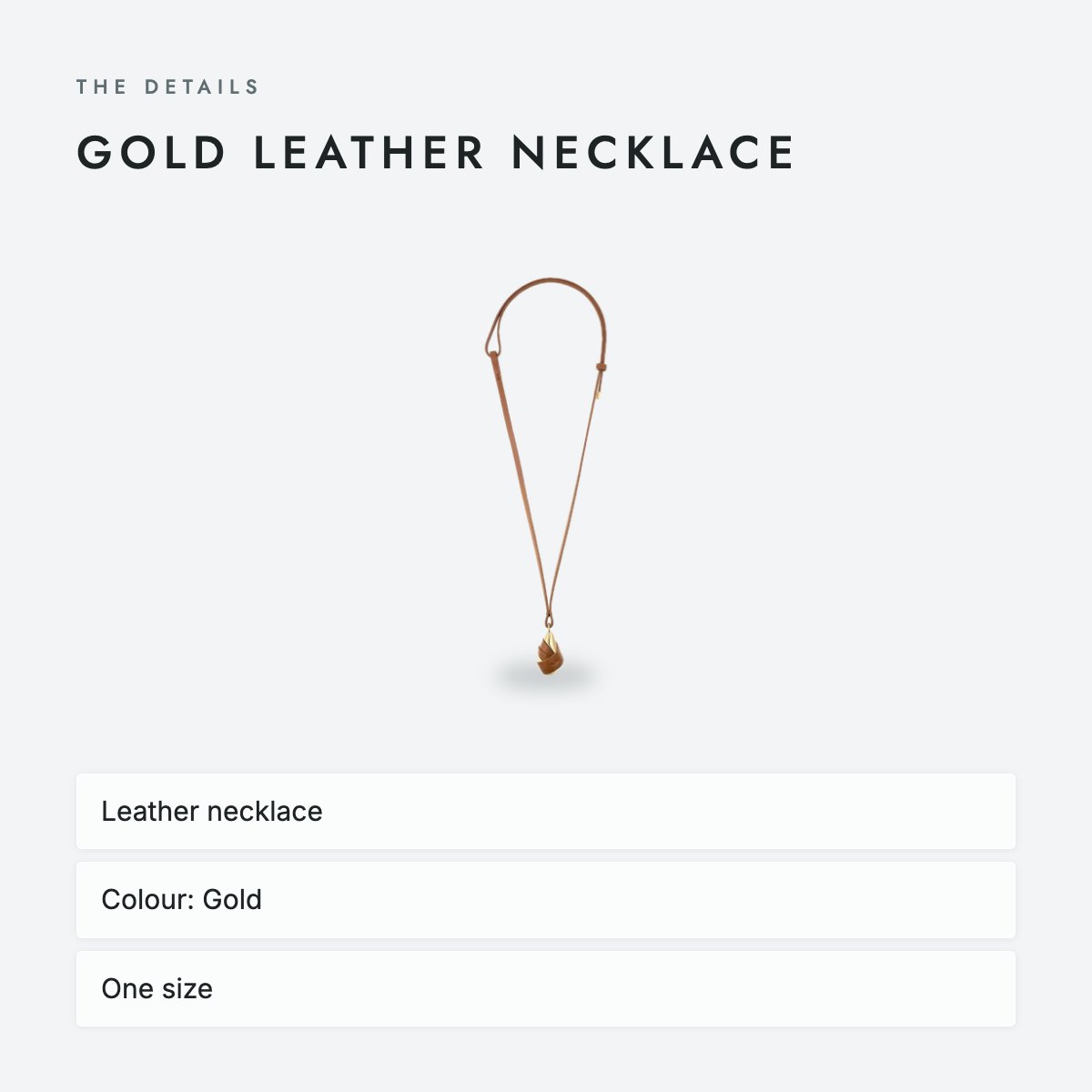 Gold Leather Necklace, photo 4