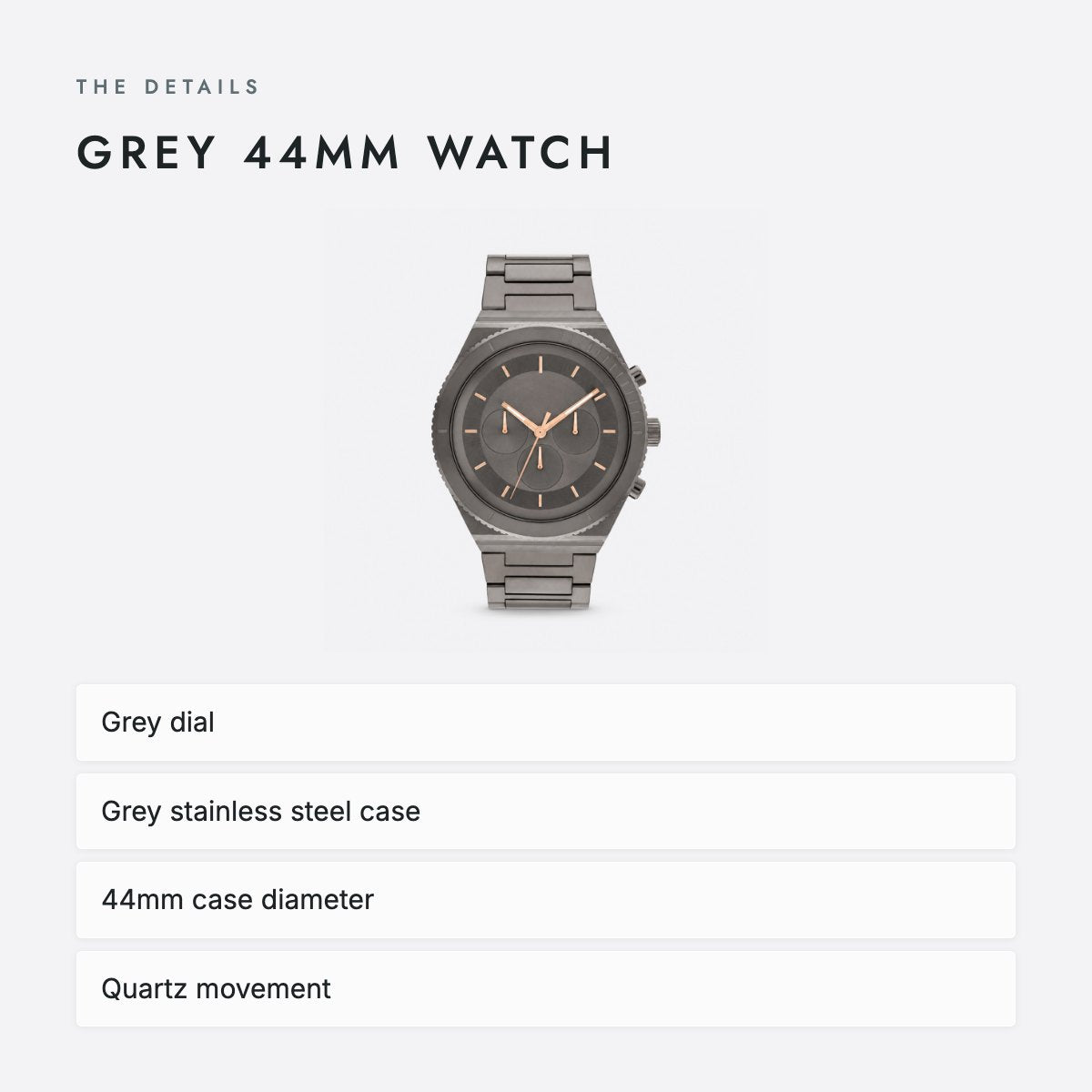 Grey 44mm Watch, photo 4