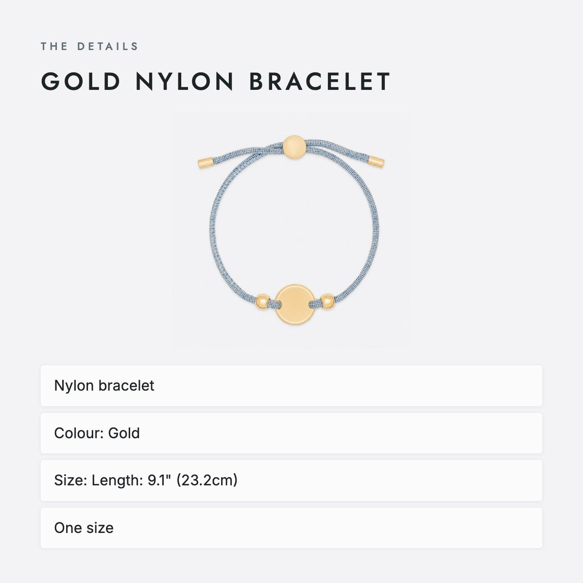 Gold Nylon Bracelet, photo 4